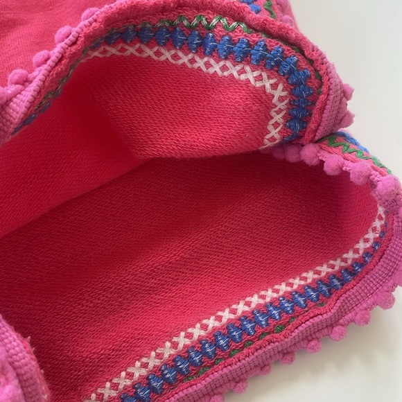 Boden Little Girls Pink Embroidered Pom Pom Trim French Terry Shorts Size 5Y - Picture 6 of 6